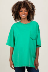Green Faded Wash Maternity Short Sleeve Top