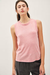 Pink Basic Crew Neck Tank