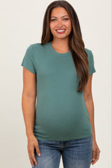 Light Olive Classic Crewneck Maternity T-Shirt
