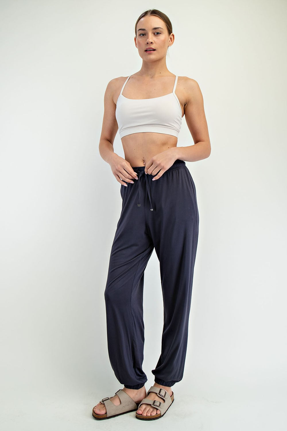 Charcoal Drawstring Maternity Jogger Pants