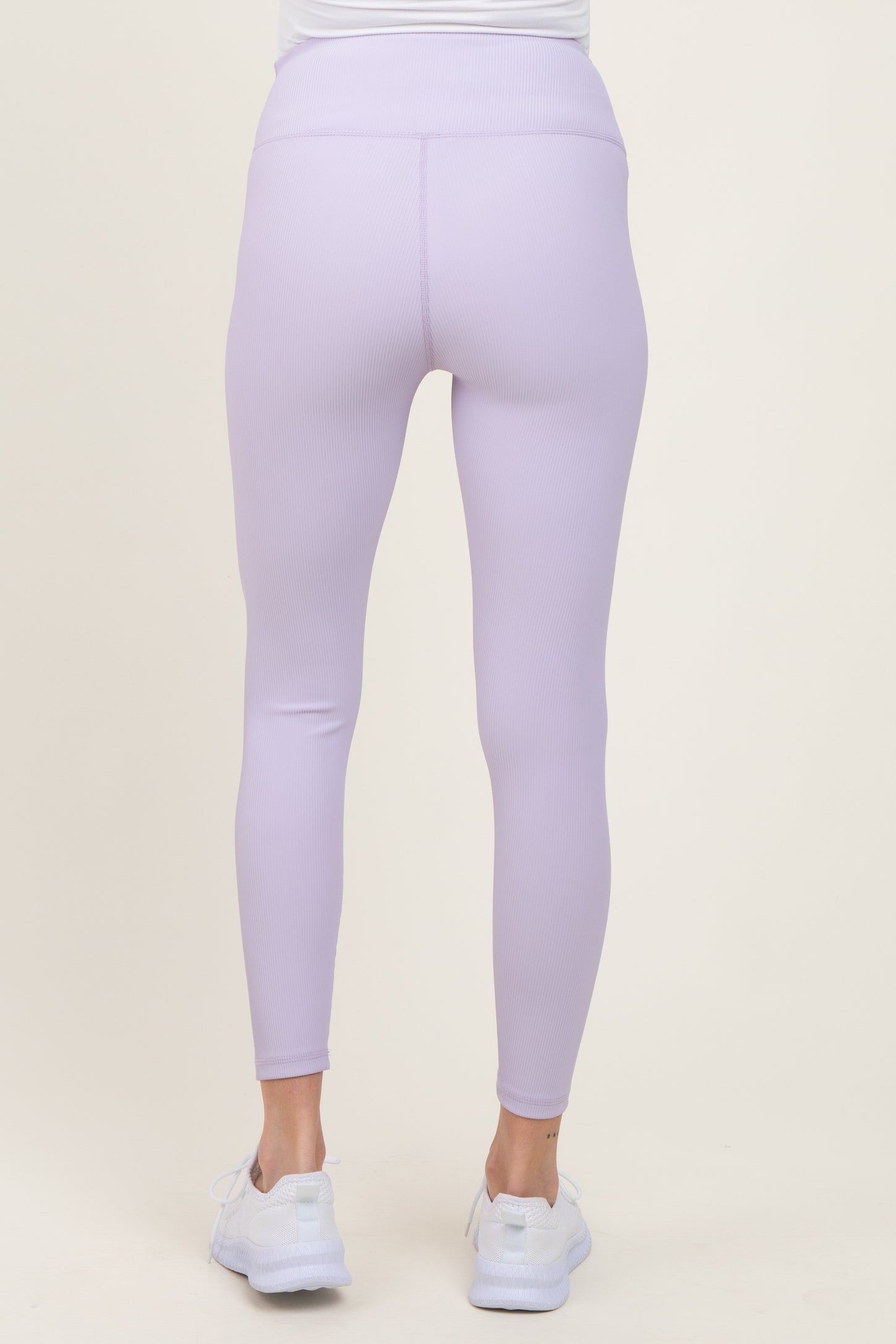 Lavender Ribbed Maternity Leggings