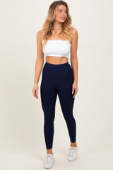 Navy Ribbed Leggings