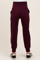 Burgundy Maternity Joggers