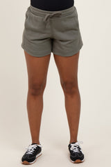 Olive Terry Maternity Shorts