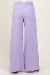 Lavender Drawstring Wide Leg Maternity Lounge Pant