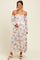 Ivory Floral Off Shoulder Long Sleeve Maternity Maxi Dress