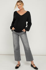 Charcoal Ankle Slim Wide Leg Maternity Jeans
