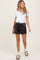 Black Hidden Drawstring Maternity Shorts