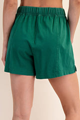 Green Hidden Drawstring Shorts