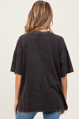 Black Washed Oversized Boxy Maternity Tee