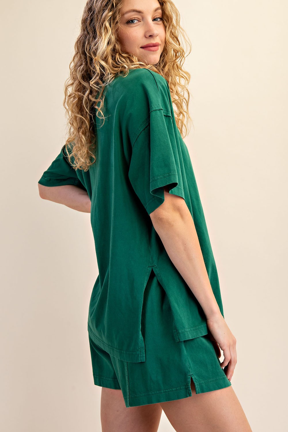 Green Washed Oversized Boxy Tee