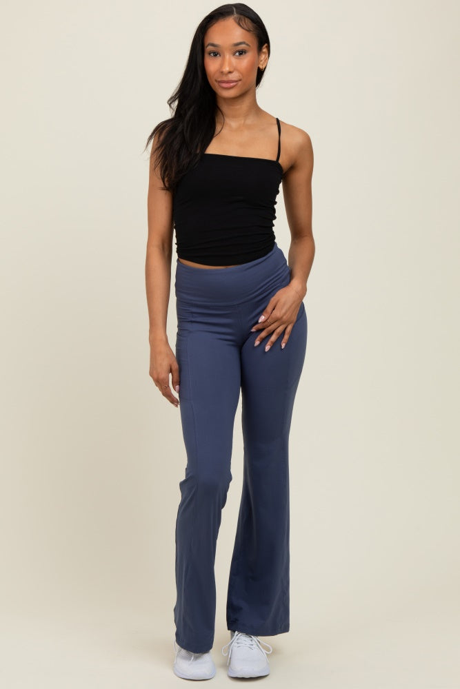 Navy Active Pocket Flared Leggings