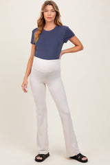 Cream Maternity Flared Leggings