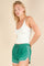 Green Lined Active Drawstring Shorts
