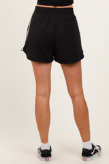 Black Drawstring Stripe Detail Shorts