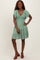 Light Olive Floral Smocked V-Neck Mini Dress