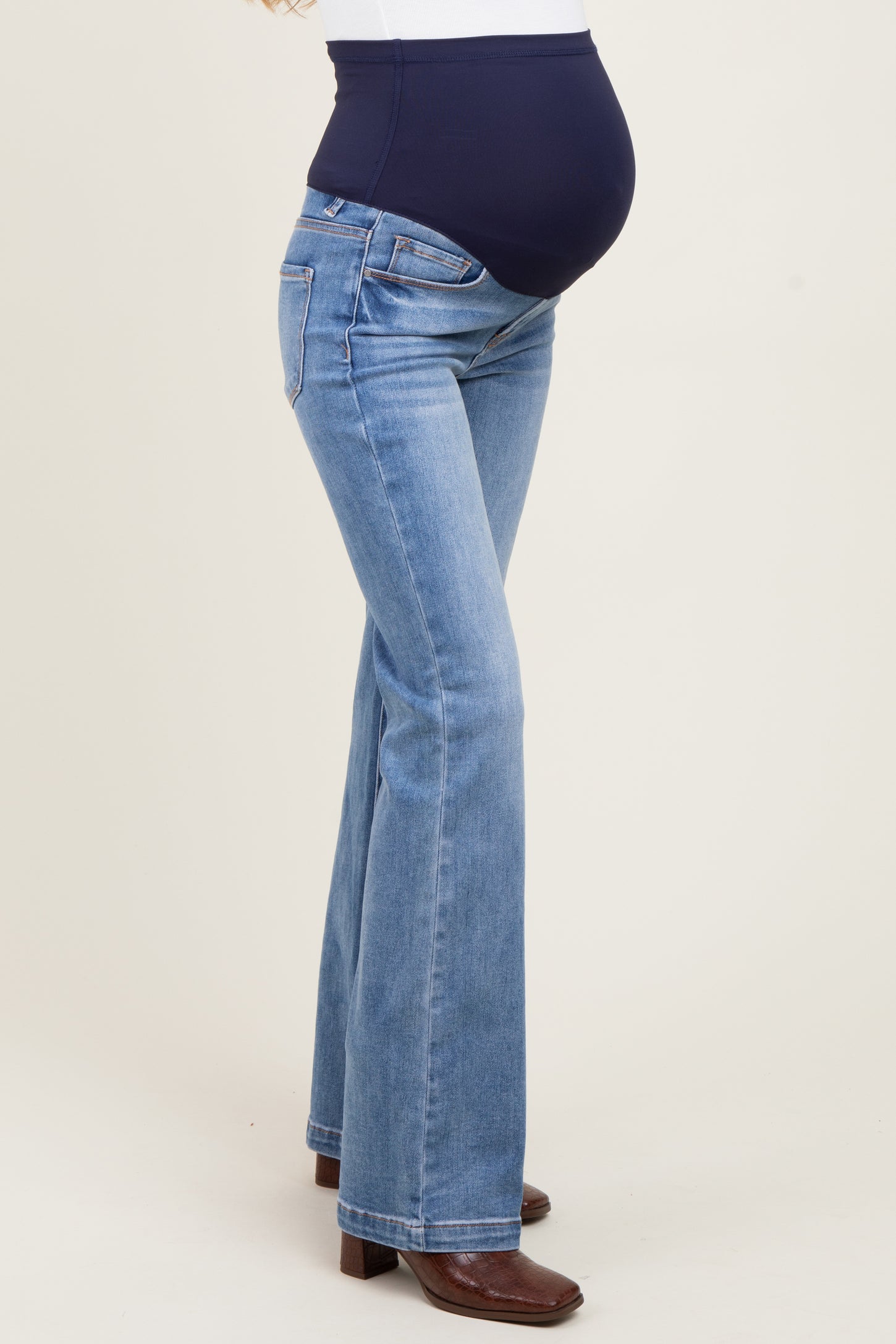 Blue Vintage Wash Bootcut Maternity Jeans