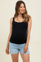 Light Blue Cuffed Raw Hem Maternity Denim Shorts