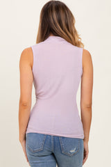 Light Pink Draped Crossover Sleeveless Top