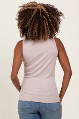 Taupe Ribbed Basic Maternity Tank Top