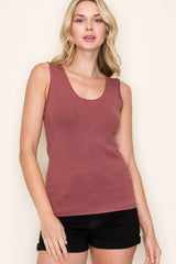 Burgundy Knit Maternity Sleeveless Top