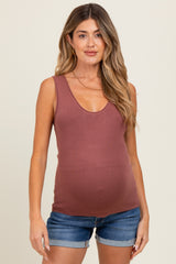 Burgundy Knit Maternity Sleeveless Top