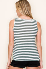 Olive Striped Tank Top