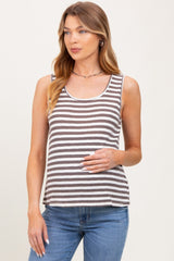 Charcoal Striped Maternity Tank Top