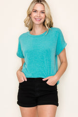 Jade Rolled Cuff Maternity Top