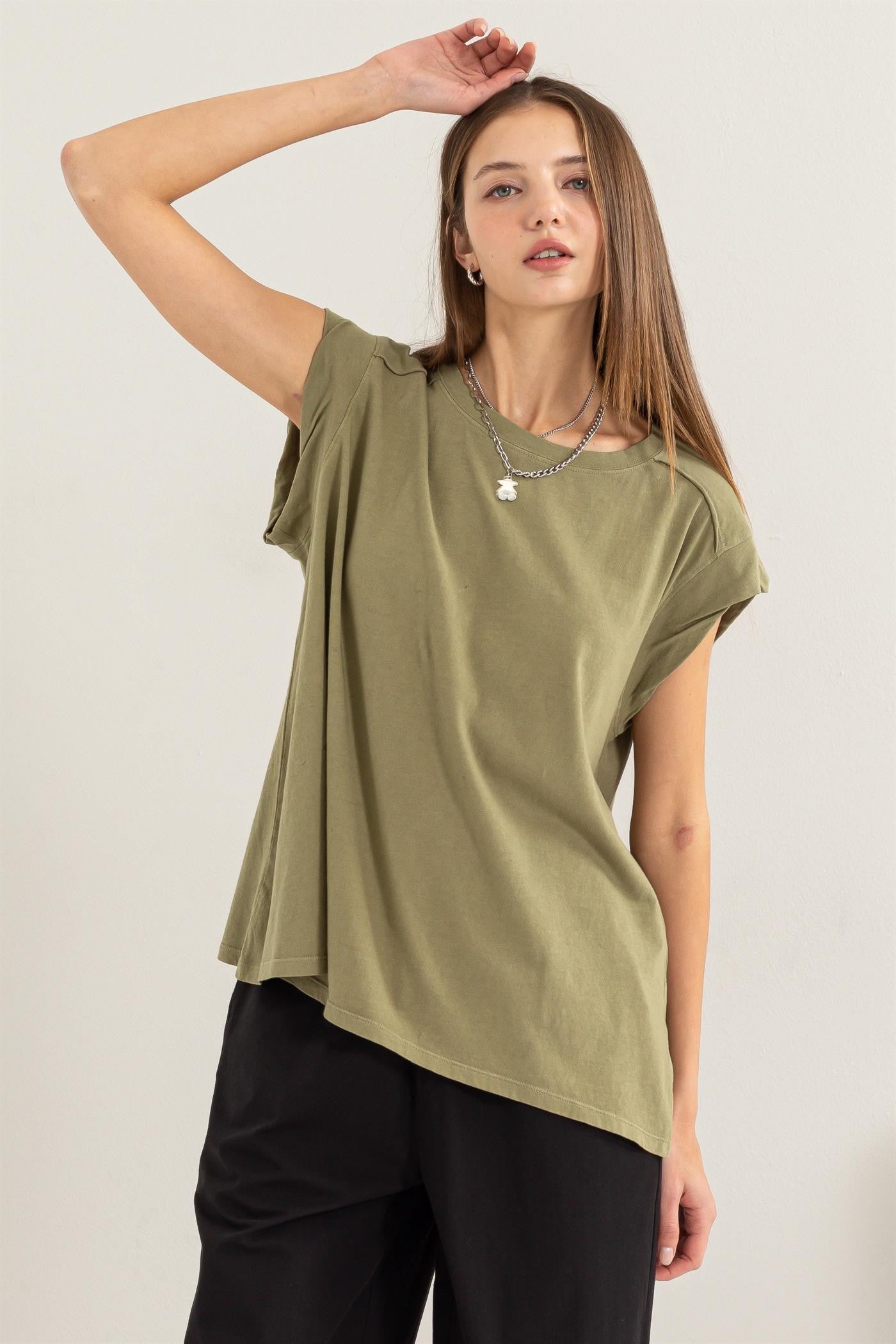 Olive Soft Oversized Maternity Top