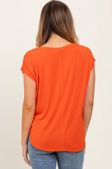 Orange Dolman Sleeve Round Neck Top
