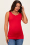 Red Basic Seamless Maternity Tank