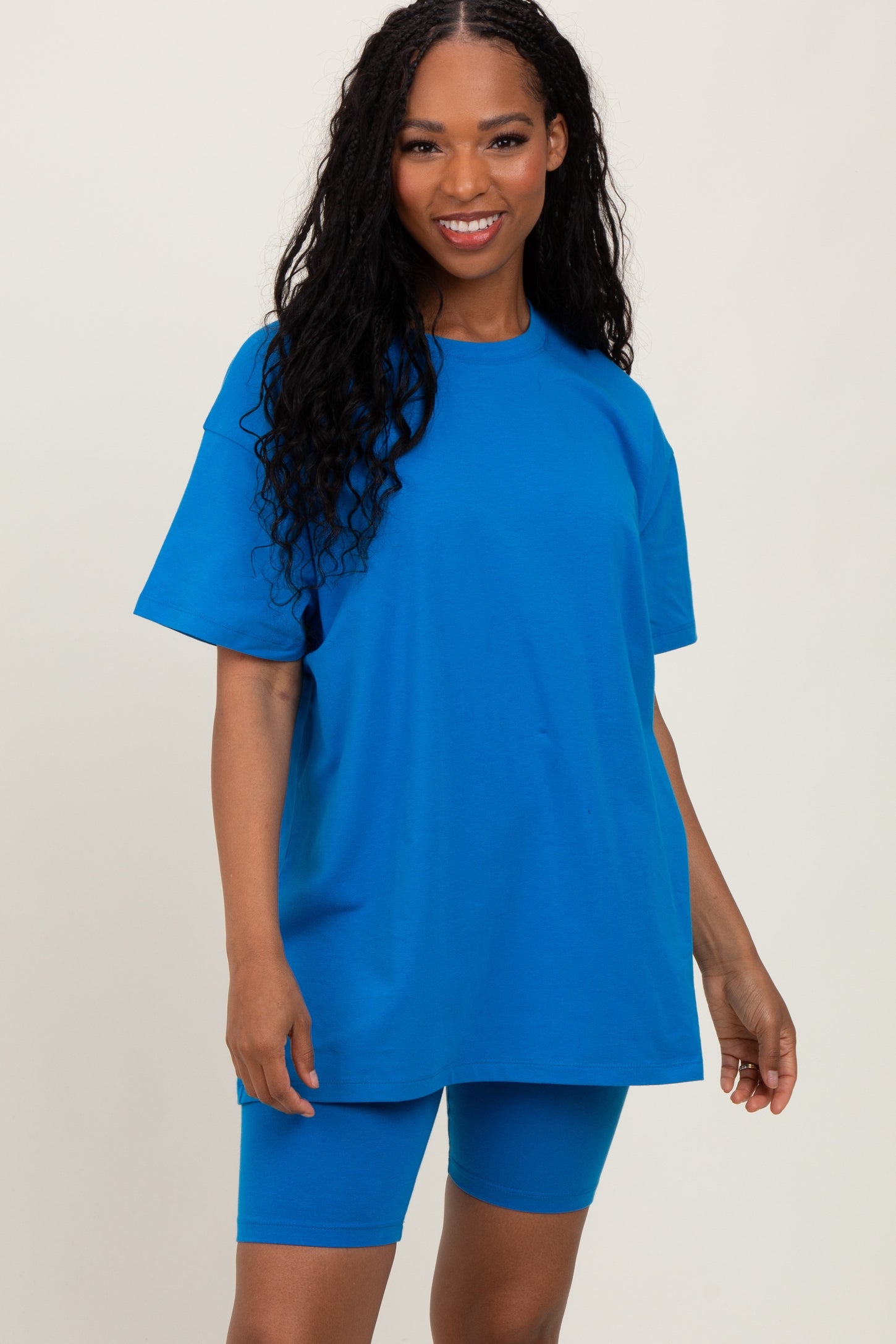 Aqua Biker Shorts Set