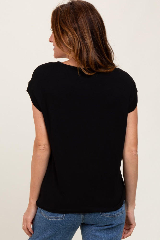 Black Crew Neck Muscle Tee