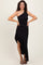 Black One Shoulder Asymmetrical Ruffle Dress
