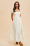 Ivory Ruffle Detail Square Neck Maxi Dress