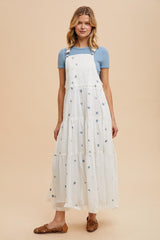 White Embroidered Floral Maternity Skirtall