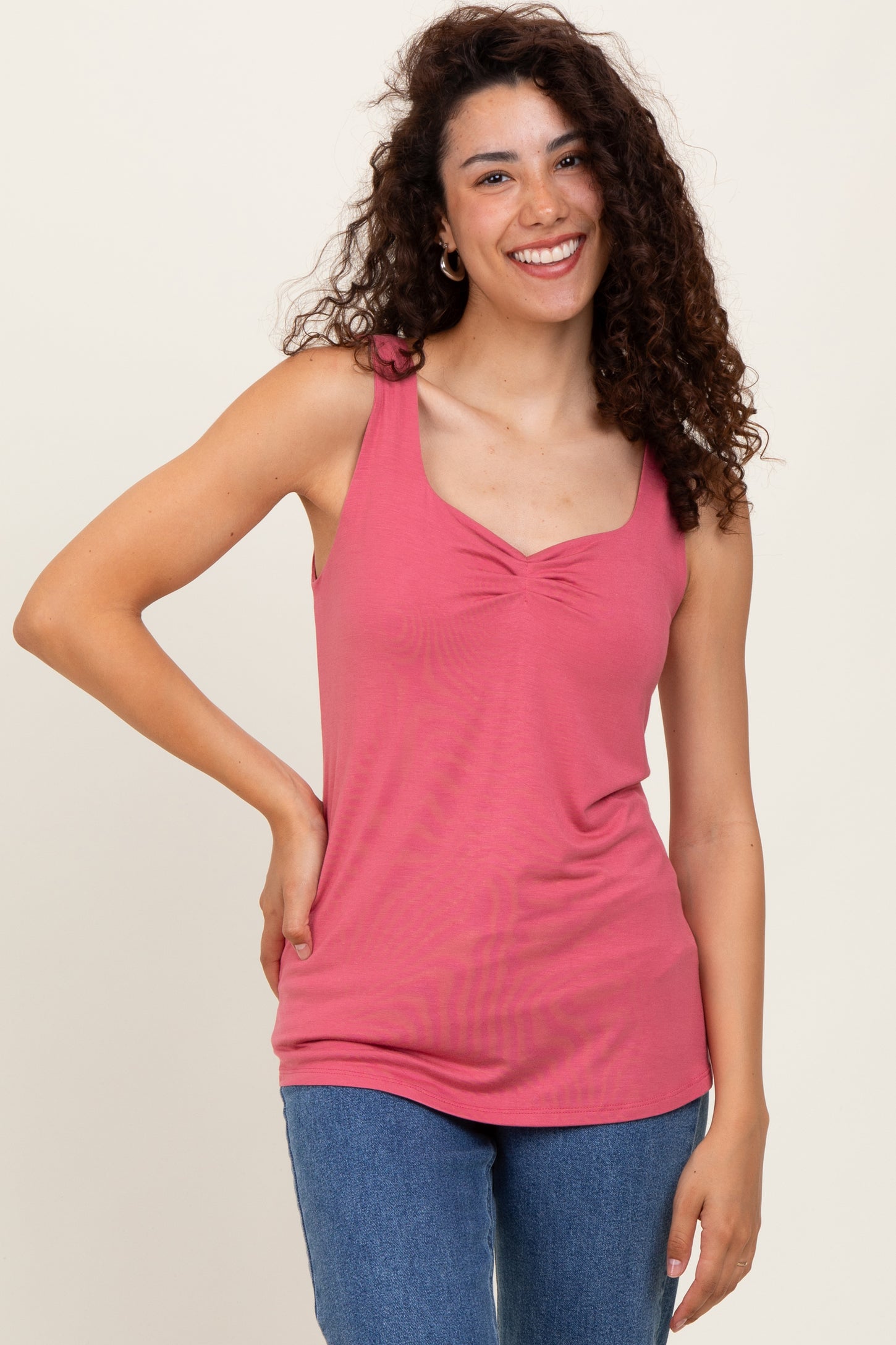 Mauve Sweetheart Sleeveless Top