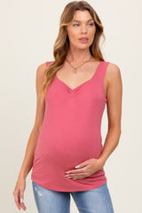Mauve Sweetheart Sleeveless Maternity Top