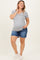 Navy Blue Raw Cut Hem Maternity Plus Denim Shorts