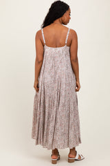 Grey Tiered Sleeveless Maxi Dress