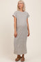 Black Striped Maternity Midi T-Shirt Dress