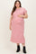 Red Striped Maternity Plus Midi T-Shirt Dress