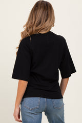 Black Crew Neck Oversized Maternity Tee
