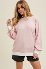 Light Pink Striped Maternity Pullover Top