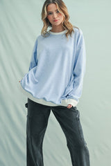 Blue Striped Pullover Top