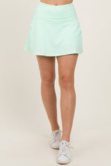 Mint Back Pleat Skort