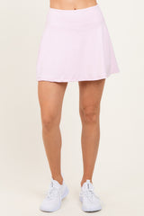Pink Back Pleat Skort