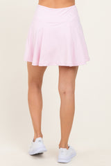 Pink Back Pleat Skort