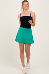 Emerald Green Back Pleat Skort